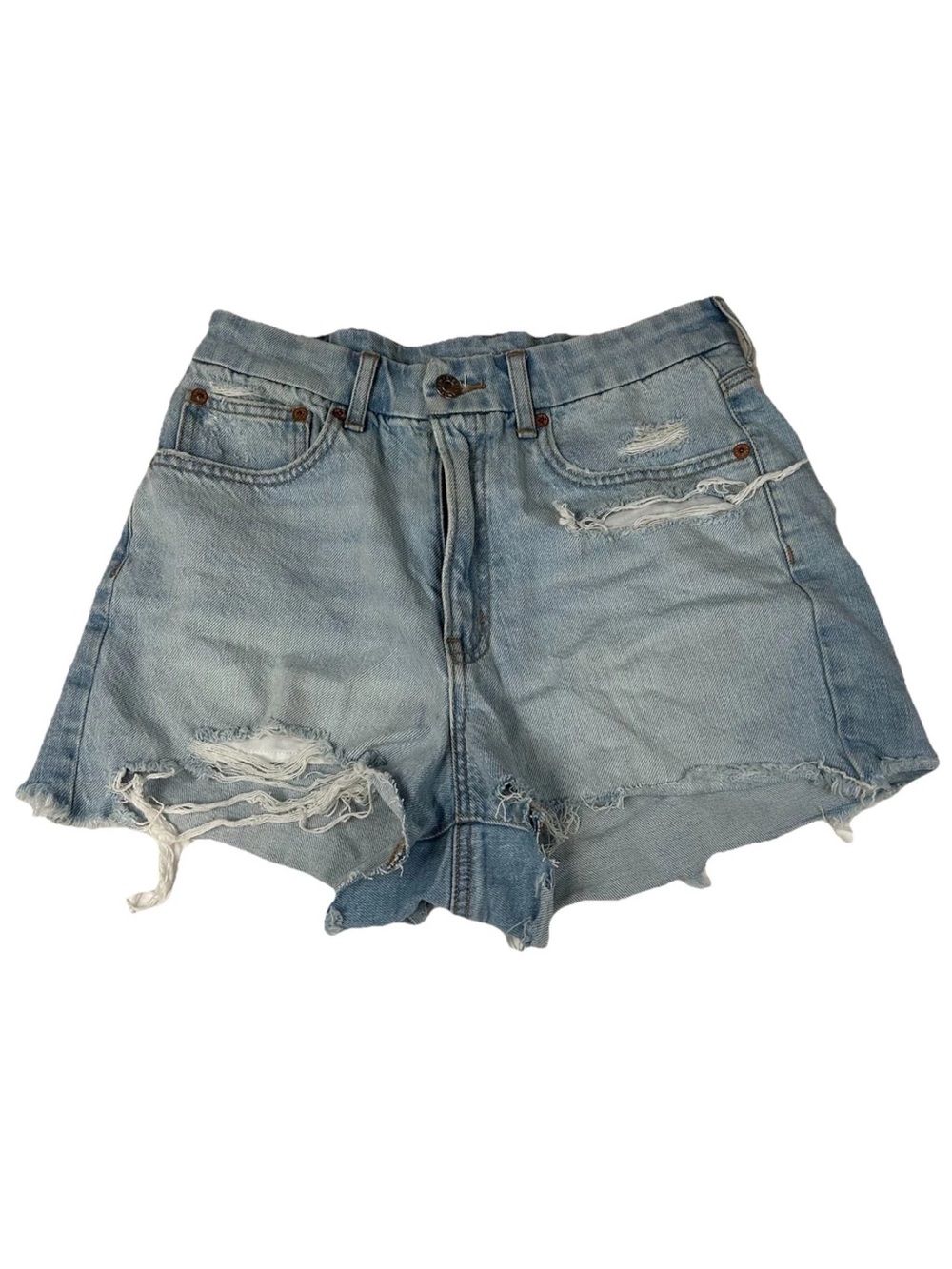 American Eagle Women’s Size 6 Curvy 90s Boyfriend Shorts Jean Blue Strigid #4172